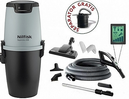 Nilfisk Supreme 250 + Zestaw sprzątający 9m DeluXe + Separator kominkowy GRATIS !!!